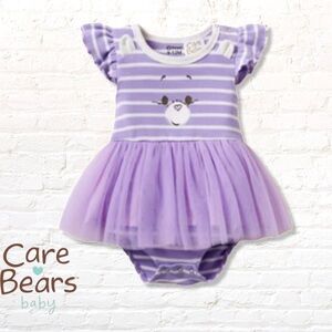 Care Bears Baby Girl Purple Striped Tutu Romper 6-9 / 9-12 months